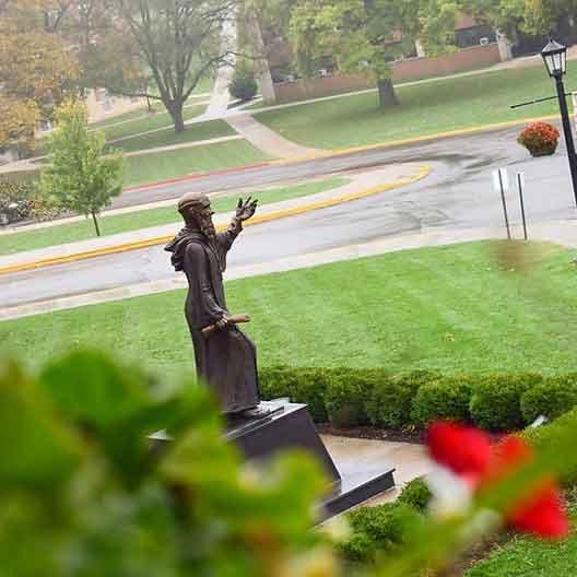 The statue of St. Benedict