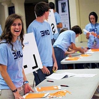 Ministry team at registration 